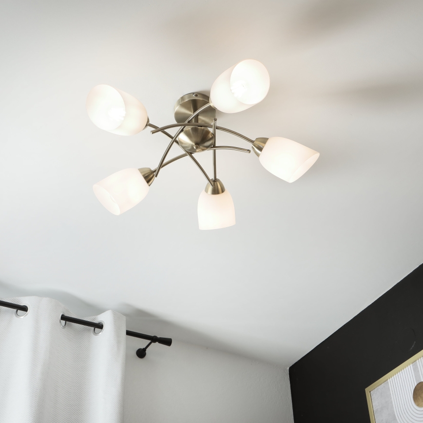 Ant pagrindo montuojamas sietynas DONNA 5xE27/60W/230V patina