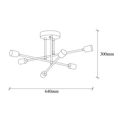 Ant pagrindo montuojamas sietynas FLOWER 6xE27/40W/230V