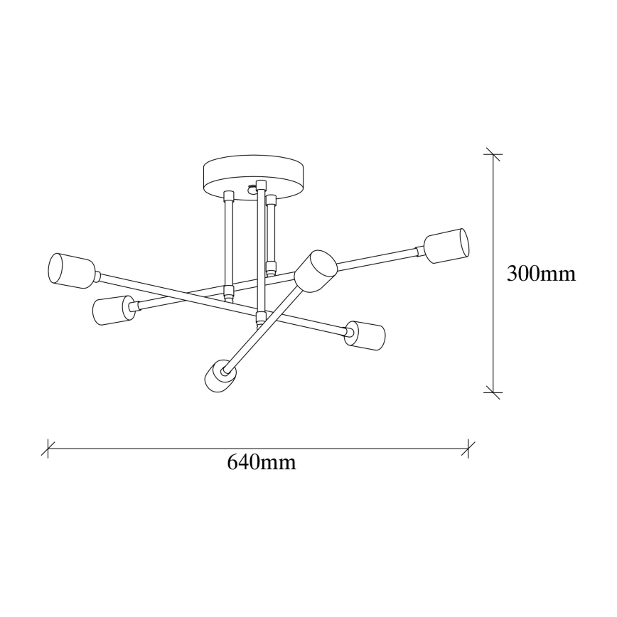 Ant pagrindo montuojamas sietynas FLOWER 6xE27/40W/230V