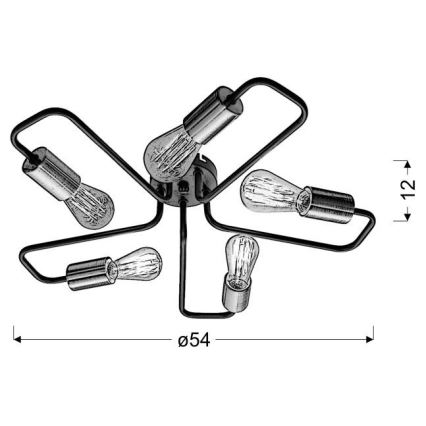 Ant pagrindo montuojamas sietynas HERPE 5xE27/60W/230V