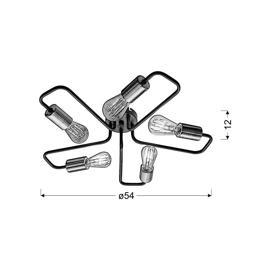 Ant pagrindo montuojamas sietynas HERPE 5xE27/60W/230V