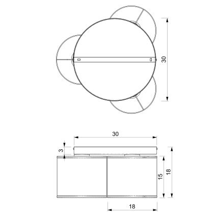 Ant pagrindo montuojamas sietynas LOFT SHADE 3xE27/60W/230V baltas/aukso