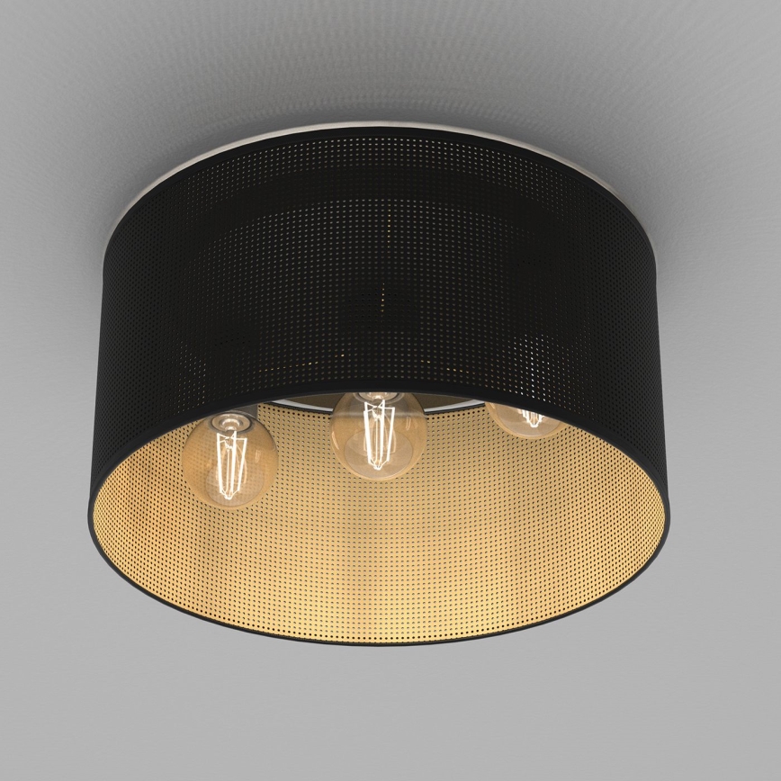 Ant pagrindo montuojamas sietynas LOFT SHADE 3xE27/60W/230V juodas/aukso