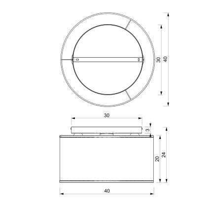 Ant pagrindo montuojamas sietynas LOFT SHADE 3xE27/60W/230V juodas/aukso