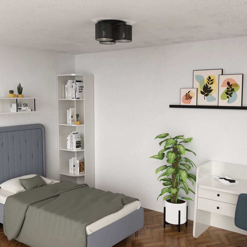 Ant pagrindo montuojamas sietynas LOFT SHADE 3xE27/60W/230V juodas
