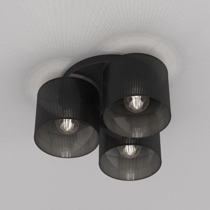 Ant pagrindo montuojamas sietynas LOFT SHADE 3xE27/60W/230V juodas