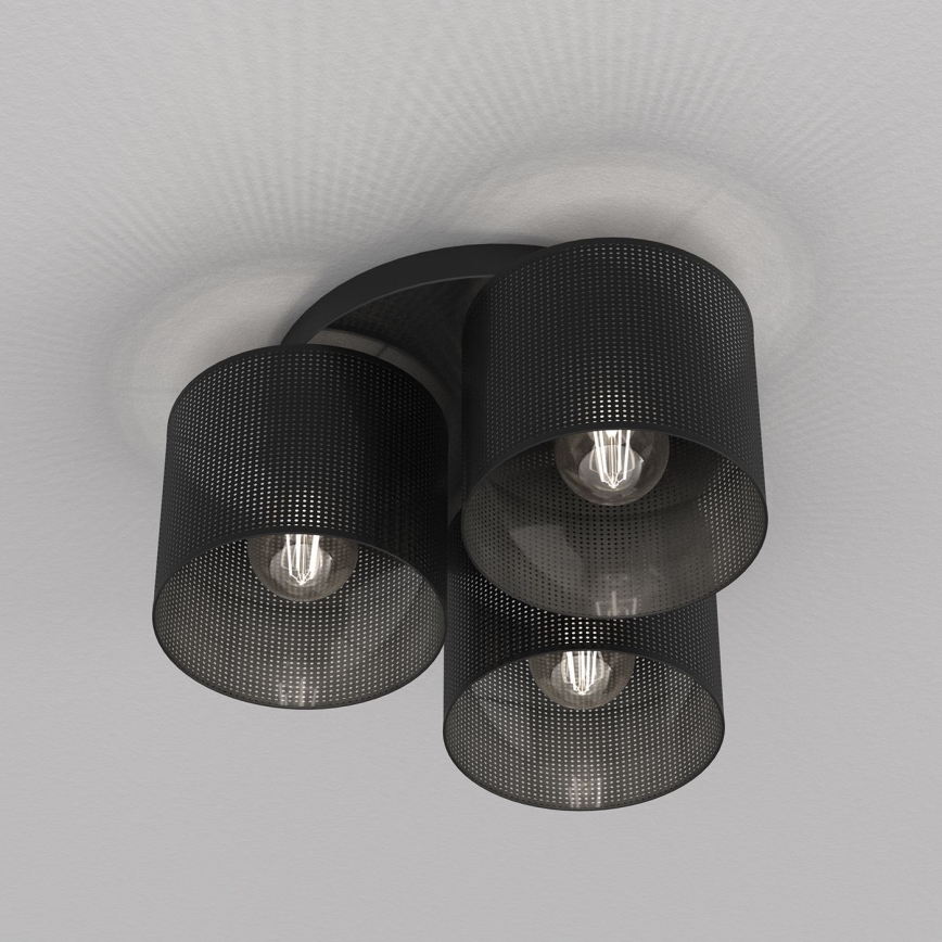 Ant pagrindo montuojamas sietynas LOFT SHADE 3xE27/60W/230V juodas