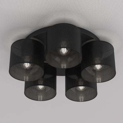 Ant pagrindo montuojamas sietynas LOFT SHADE 5xE27/60W/230V juodas