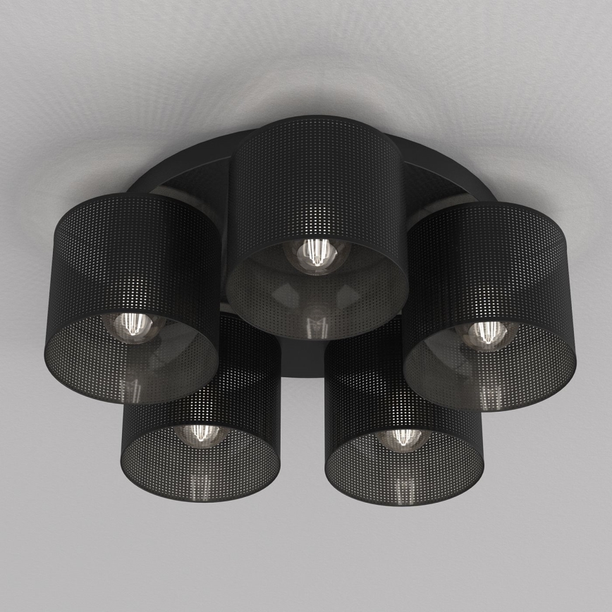 Ant pagrindo montuojamas sietynas LOFT SHADE 5xE27/60W/230V juodas