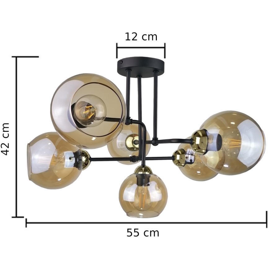 Ant pagrindo montuojamas sietynas MONDE GOLD 6xE27/60W/230V