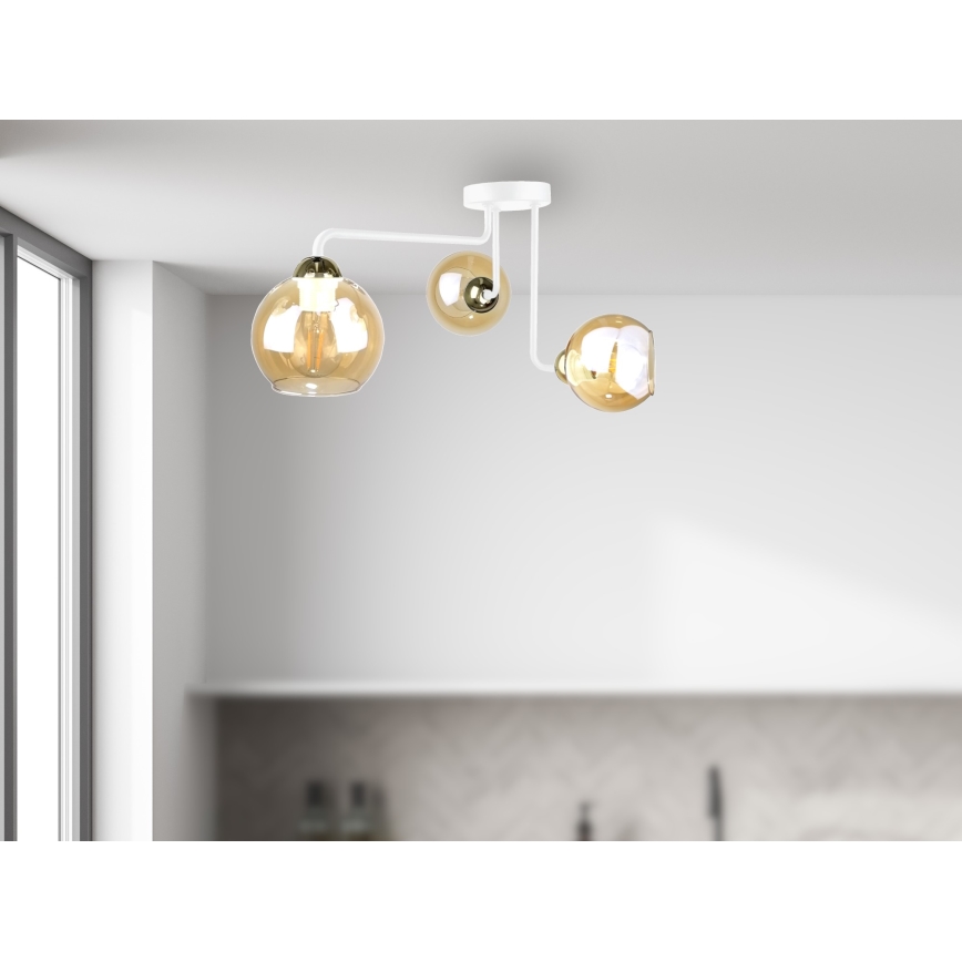 Ant pagrindo montuojamas sietynas MONDE WHITE 3xE27/60W/230V