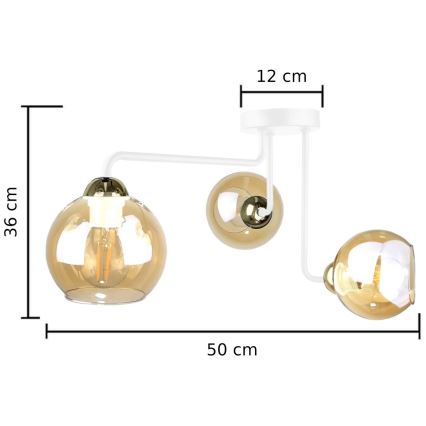 Ant pagrindo montuojamas sietynas MONDE WHITE 3xE27/60W/230V