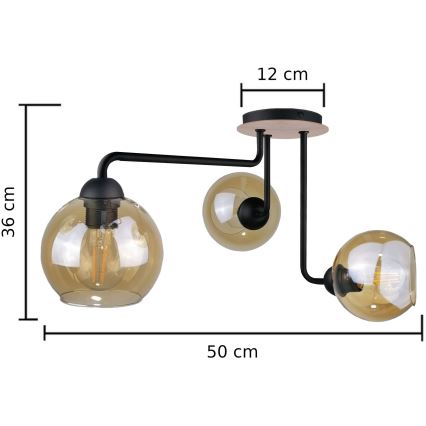 Ant pagrindo montuojamas sietynas MONDE WOOD 3xE27/60W/230V