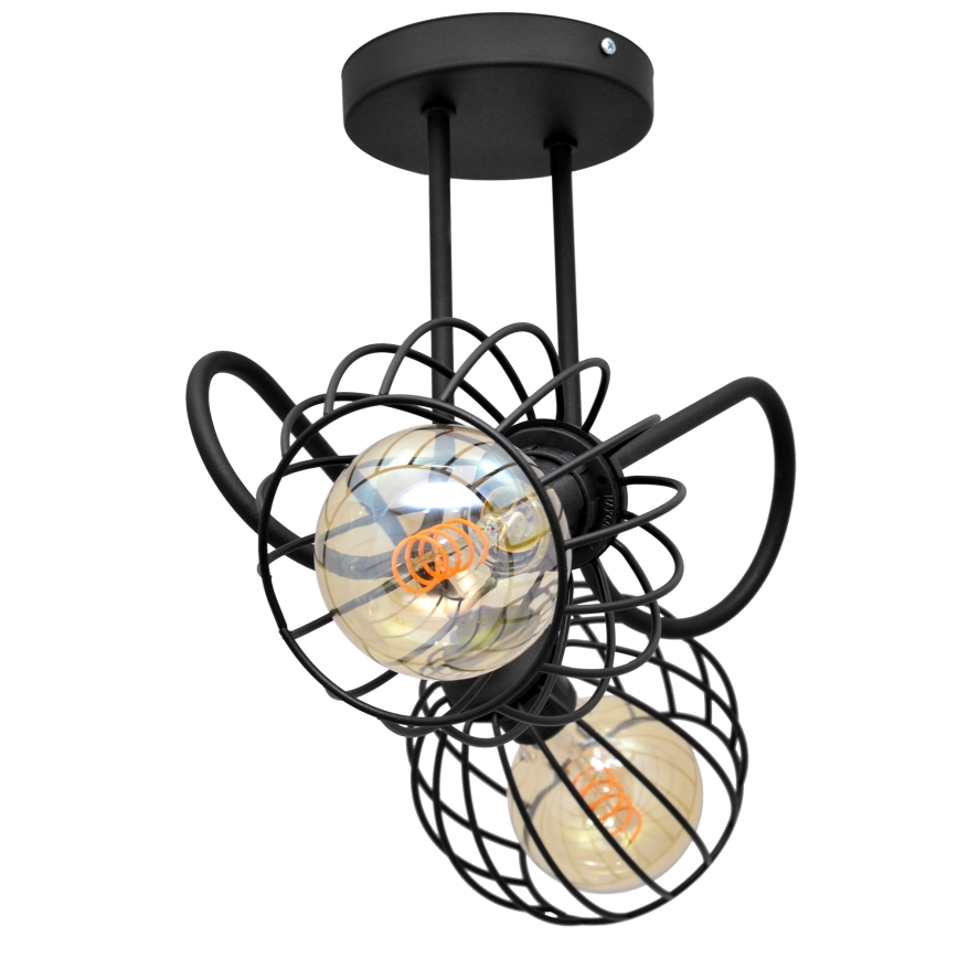 Ant pagrindo montuojamas sietynas OXFORD 2xE27/15W/230V juodas