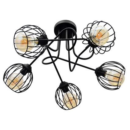 Ant pagrindo montuojamas sietynas OXFORD 5xE27/15W/230V juodas