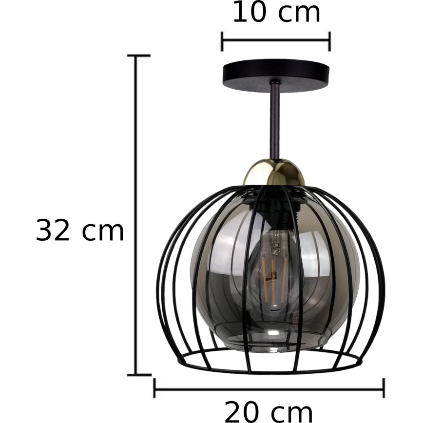 Ant pagrindo montuojamas sietynas SOLO BLACK 1xE27/60W/230V juodas/aukso