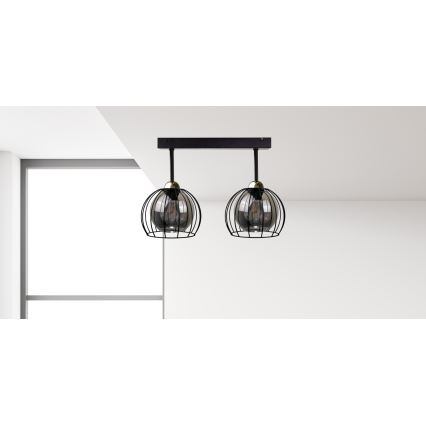 Ant pagrindo montuojamas sietynas SOLO BLACK 2xE27/60W/230V juodas/aukso