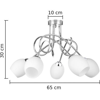 Ant pagrindo montuojamas sietynas TWIST WHITE 5xE14/40W/230V