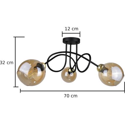 Ant pagrindo montuojamas sietynas VENUS GOLD 3xE27/60W/230V