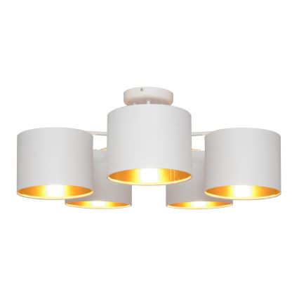 Ant paviršiaus montuojamas sietynas ALBA 5xE27/15W/230V baltas/auksas