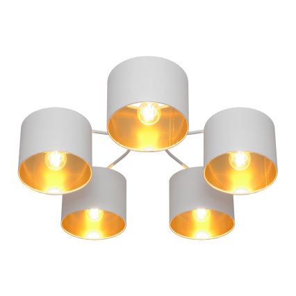 Ant paviršiaus montuojamas sietynas ALBA 5xE27/15W/230V baltas/auksas