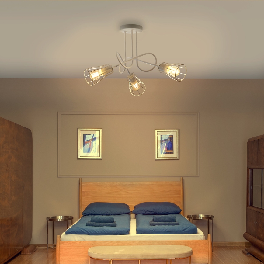 Ant paviršiaus montuojamas sietynas OXFORD 3xE27/15W/230V baltas