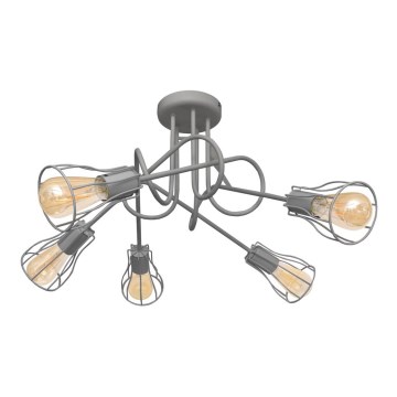 Ant paviršiaus montuojamas sietynas OXFORD 5xE27/15W/230V pilkas