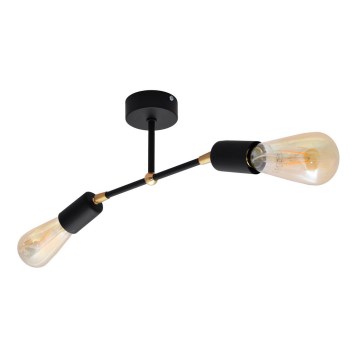 Ant paviršiaus montuojamas sietynas ROSETTE 2xE27/15W/230V juodas/auksinis