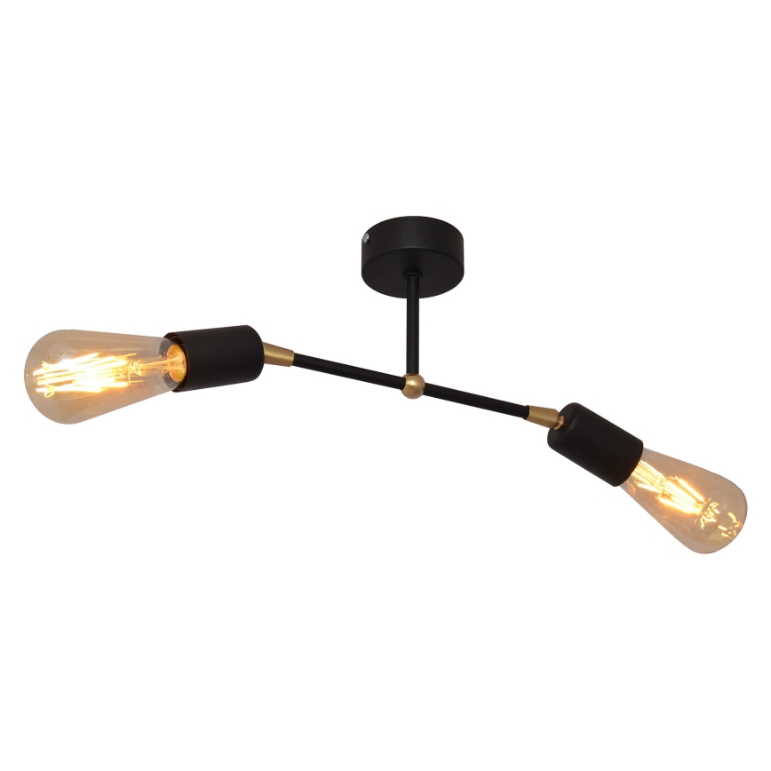 Ant paviršiaus montuojamas sietynas ROSETTE 2xE27/15W/230V juodas/auksinis