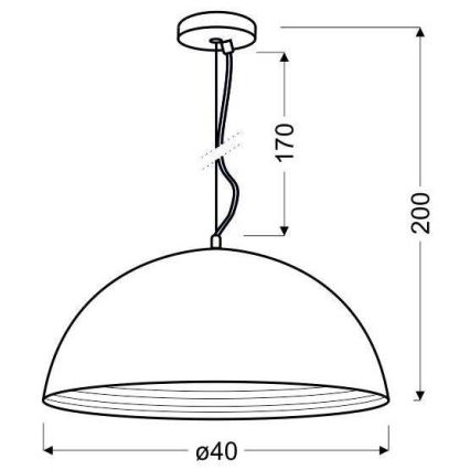 Ant virvės kabinamas lubinis šviestuvas DORADA 1xE27/60W/230V chromo spalvos