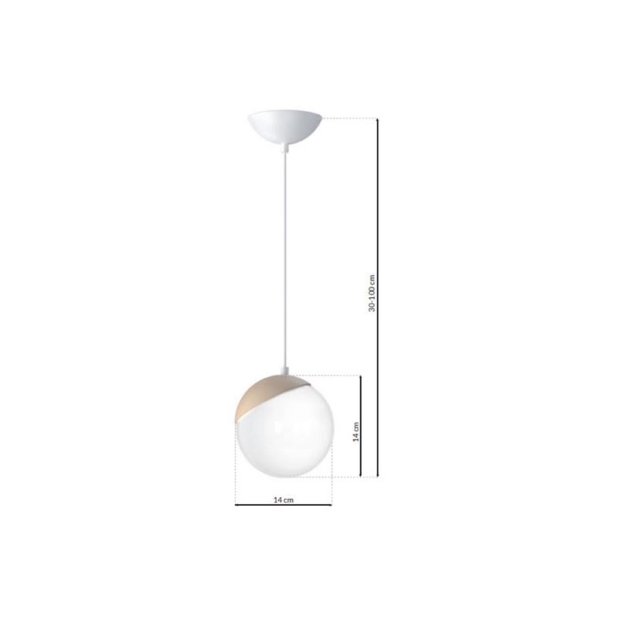 Ant virvės kabinamas lubinis šviestuvas SFERA WOOD 1xE14/40W/230V
