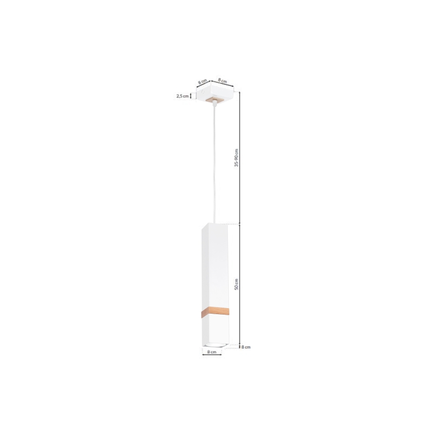 Ant virvės kabinamas lubinis šviestuvas VIDAR 1xGU10/25W/230V