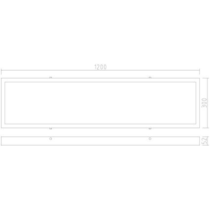 APLED - LED Ant pagrindo montuojamas skydelis LONG LED/40W/230V 4000K 120x30cm IP41 baltas