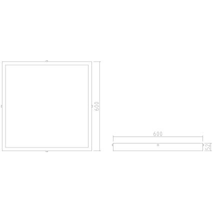 APLED - LED Ant pagrindo montuojamas skydelis QUADRA LED/40W/230V 4000K 60x60cm IP41