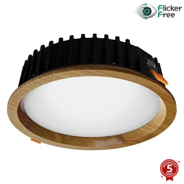 APLED - LED įleidžiamas lubinis šviestuvas RONDO WOODLINE LED/12W/230V 4000K diametras 20 cm ąžuolas medžio masyvo