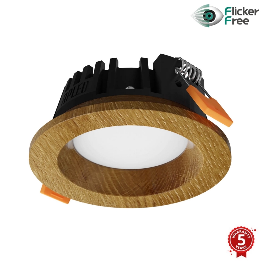 APLED - LED įleidžiamas lubinis šviestuvas RONDO WOODLINE LED/3W/230V 3000K diametras 9 cm ąžuolas medžio masyvo