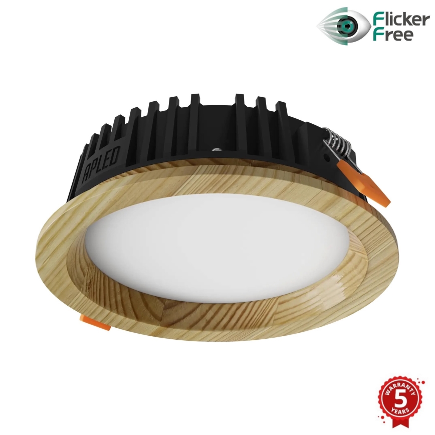 APLED - LED įleidžiamas lubinis šviestuvas RONDO WOODLINE LED/6W/230V 3000K diametras 15 cm pušis medžio masyvo