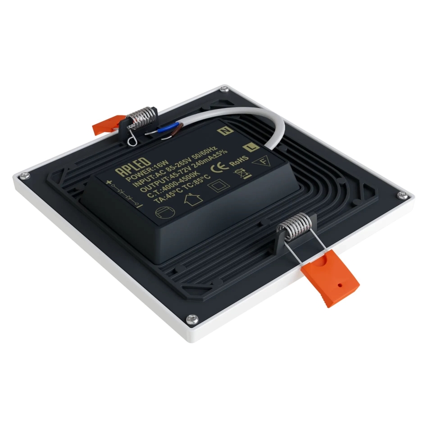 APLED - LED įleidžiamas lubinis šviestuvas SQUARE SLIM LED/16W/230V 14,5x14,5 cm balta