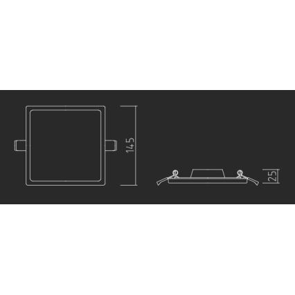 APLED - LED įleidžiamas lubinis šviestuvas SQUARE SLIM LED/16W/230V 14,5x14,5 cm balta