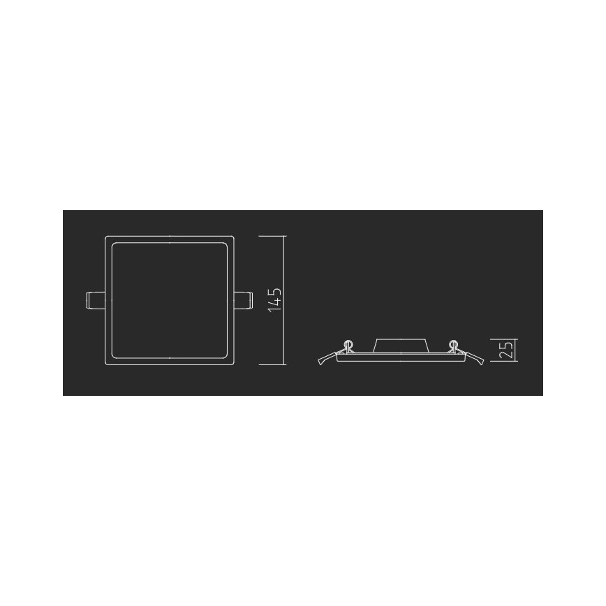 APLED - LED įleidžiamas lubinis šviestuvas SQUARE SLIM LED/16W/230V 14,5x14,5 cm balta