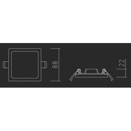 APLED - LED įleidžiamas lubinis šviestuvas SQUARE SLIM LED/8W/230V 9x9 cm balta
