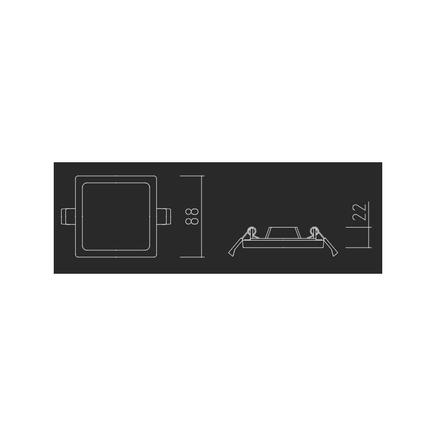 APLED - LED įleidžiamas lubinis šviestuvas SQUARE SLIM LED/8W/230V 9x9 cm balta