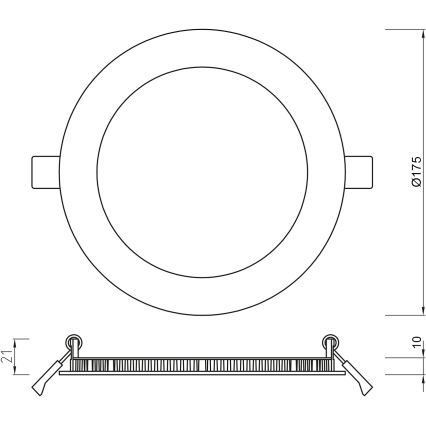 APLED - LED įleidžiamas lubinis vonios šviestuvas RONDO LED/12W/230V IP54 175 mm