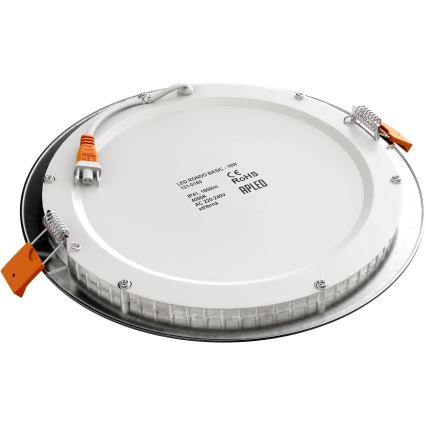 APLED - LED įleidžiamas lubinis vonios šviestuvas RONDO LED/18W/230V IP40 diametras 22,5 cm matinis chromas