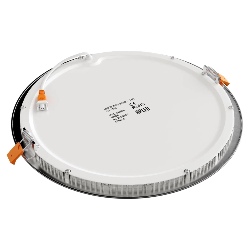 APLED - LED įleidžiamas lubinis vonios šviestuvas RONDO LED/24W/230V IP40 diametras 30 cm matinis chromas