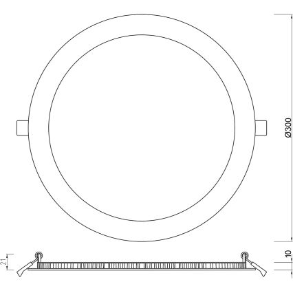 APLED - LED įleidžiamas lubinis vonios šviestuvas RONDO LED/24W/230V IP41 300 mm