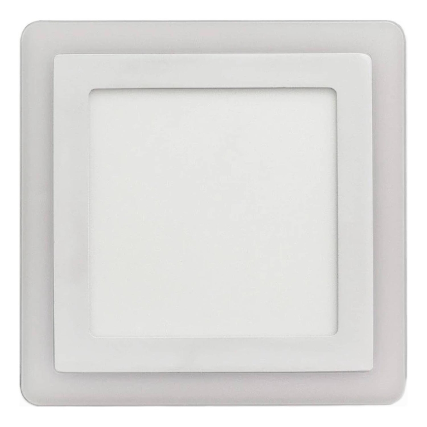 APLED - LED įleidžiamas lubinis vonios šviestuvas SQUARE DUO LED/4W + LED/12W/230V IP41 3000/4000K 19,5x19,5 cm balta