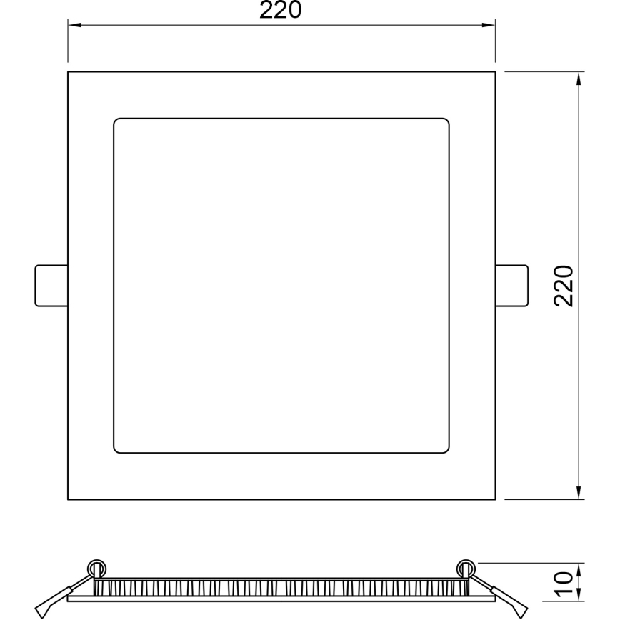 APLED - LED įleidžiamas lubinis vonios šviestuvas SQUARE LED/18W/230V IP41 220x220 mm