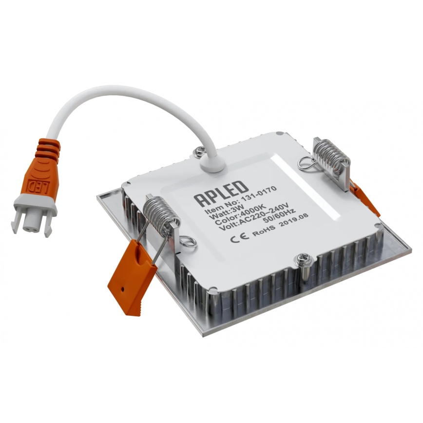 APLED - LED įleidžiamas lubinis vonios šviestuvas SQUARE LED/3W/230V IP41 85x85 mm