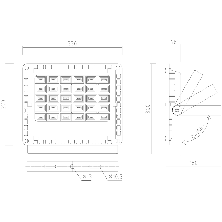 APLED - LED laukinis prožektorius PRO LED/1000W/230V IP66 1000lm 600K